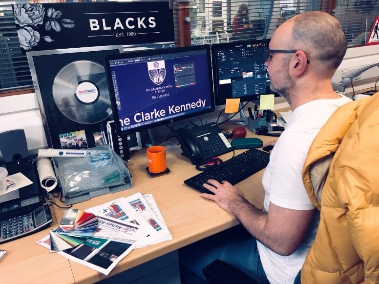 Man using computer